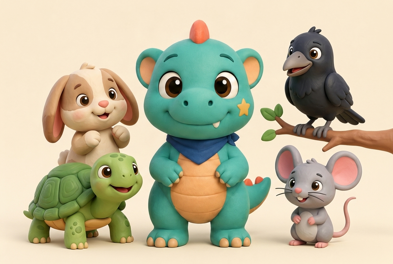 Tillo the Storysaur and his friends